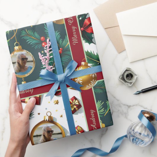 Pretty Christmas Wrapping Paper with Text Cadeaupapier (Geschenken)