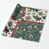 Pretty Christmas Wrapping Paper with Text Cadeaupapier (Uitgerold)