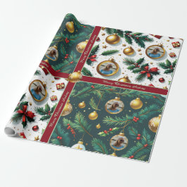 Pretty Christmas Wrapping Paper with Text Cadeaupapier