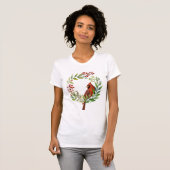 Pretty Classic Cardinal Red Bird T-shirt (Voorkant volledig)