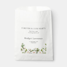Pretty Classic White Roses Funeral Seed Packet Bedankzakje