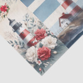 Pretty Coastal Christmas Lighthouse Collage Tissuepapier (Detail)