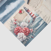 Pretty Coastal Christmas Lighthouse Collage Tissuepapier (Detail)