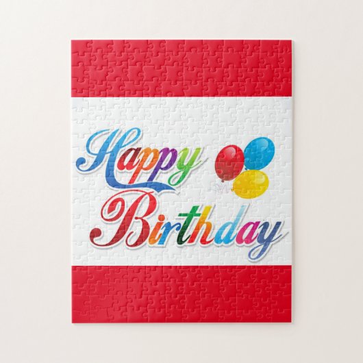 pretty colored happy birthday puzzle legpuzzel (Verticaal)