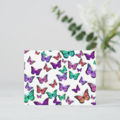 Pretty Colorful Butterflies Pattern Briefkaart (Staand voorkant)