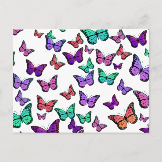 Pretty Colorful Butterflies Pattern Briefkaart (Voorkant)