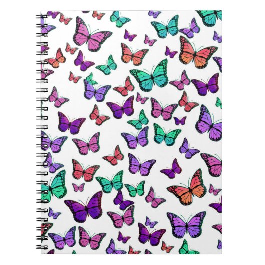 Pretty Colorful Butterflies Pattern Notitieboek (Voorkant)