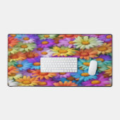 Pretty Colorful Daisies - Desk Mat (Keyboard & Muis)