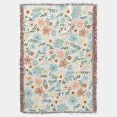 Pretty Colorful Ditsy Floral White Design Wrapping Deken (Voorkant Verticaal)