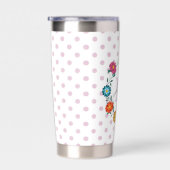 Pretty Colorful Flower Wreath Personalised Dotty Geïsoleerde Drinkbeker (Rechts)