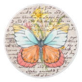Pretty colorful watercolor butterfly with text keramische knop (Voorkant)