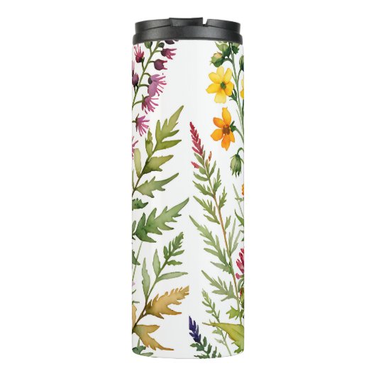 Pretty colorful wildflowers watercolor painting thermosbeker (Achterkant)