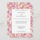 Pretty Cream Blush Pink Rose Petals Floral Wedding Kaart (Voorkant / Achterkant)
