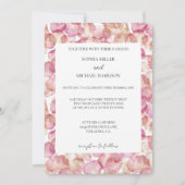Pretty Cream Blush Pink Rose Petals Floral Wedding Kaart (Voorkant)