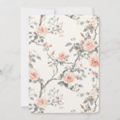 Pretty Cream Peach Floral Birthday   Kaart (Achterkant)