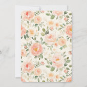 Pretty Cream Peach Floral Bridal Shower Kaart (Achterkant)