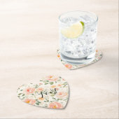 Pretty Cream Peach Floral Bridal Shower Kartonnen Onderzetters (Insitu)