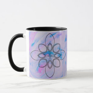 Pretty Cross Grafisch Roze Blauwe Tie Die Achtergr Mok