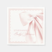 Pretty Cute Pink Bow Baby Shower Paper Napkins Servet (Voorkant)