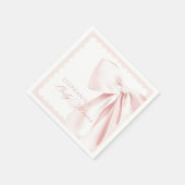 Pretty Cute Pink Bow Baby Shower Paper Napkins Servet (Hoek)