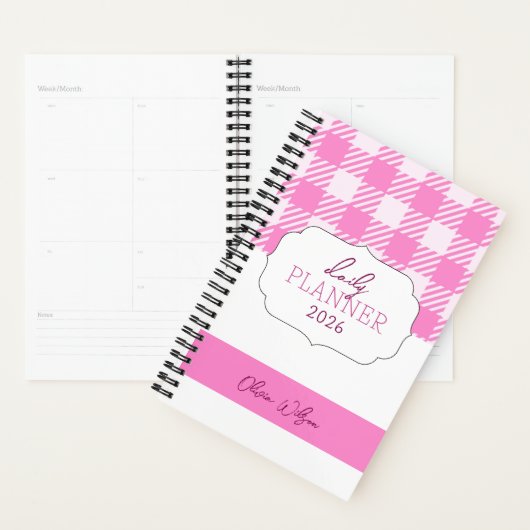 Pretty Cute Pink Feminine Girly Planner (Display)