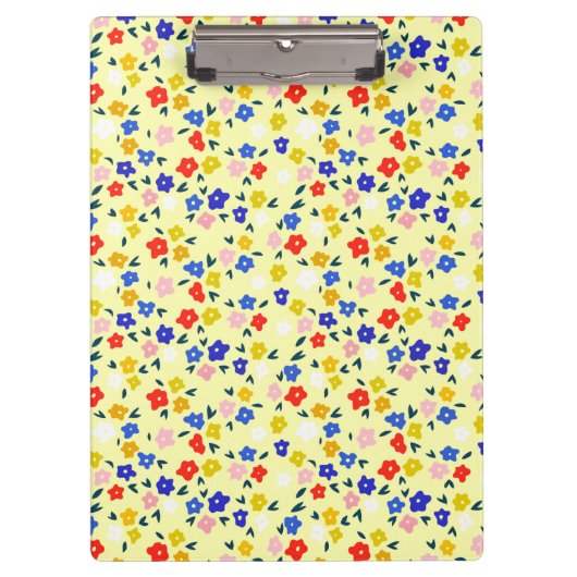 Pretty Dainty Cute Floral on Pastel Yellow Klembord (Voorkant)