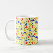 Pretty Dainty Cute Floral on Pastel Yellow Koffiemok (Links)