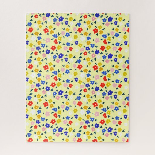 Pretty Dainty Cute Floral on Pastel Yellow Legpuzzel (Verticaal)