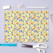 Pretty Dainty Cute Floral on Pastel Yellow Tissuepapier (Craft)