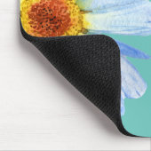 Pretty Daisy Witte Roze Monogram Muismat (Hoek)