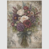 Pretty Dark Floral Bouquet Ephemera Decoupage  Tissuepapier (Voorkant)