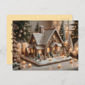 Pretty decorated gingerbread house  feestdagenkaart (Voorkant / Achterkant)