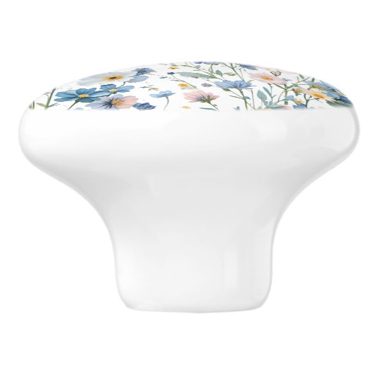 Pretty Delicate Botanical Floral Keramische Knop (Zijkant)