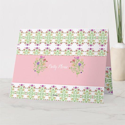 Pretty Delicate Gebloemd Kaart (Achterkant)