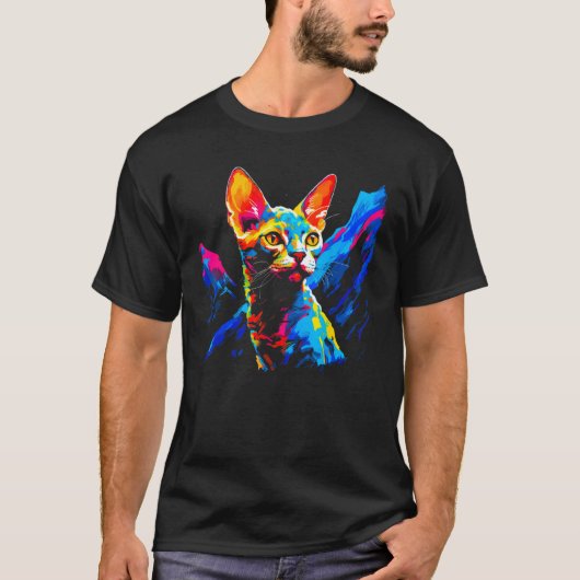 Pretty Devon Rex Cat T-shirt (Voorkant)
