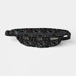 Pretty Ditsy FLoral Pattern Black Violet Name Heuptasje