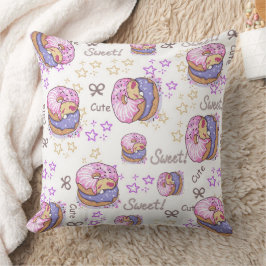 Pretty donuts Sweet pattern girly Purple White Kussen