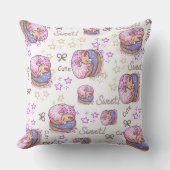 Pretty donuts Sweet pattern girly Purple White Kussen (Voorkant)