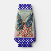 Pretty Eagle Vier Juli Patriottische Vlag Flesjeskoeler (Voorkant)