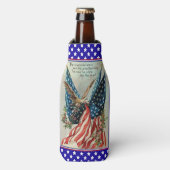 Pretty Eagle Vier Juli Patriottische Vlag Flesjeskoeler (Fles Voorkant)