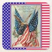 Pretty Eagle Vierde Juli Patriottische Vlag Kartonnen Onderzetters (Voorkant)