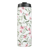 Pretty Elegant Pink Floral Pattern White Thermosbeker (Voorkant)