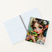 Pretty Elven Fairy and Dragon Personalized Notitieboek (Binnen)