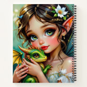 Pretty Elven Fairy and Dragon Personalized Notitieboek (Achterkant)