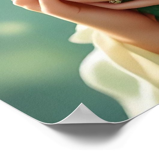 Pretty Elven Fairy & Dragon Poster (Hoek)