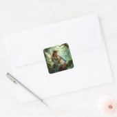 Pretty Elven Fairy Playing Clarinet Vierkante Sticker (Envelop)