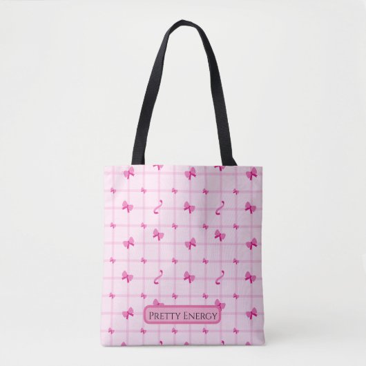 Pretty Energy Roze Esthetische Boodschappentas Tote Bag (Voorkant)