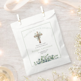 Pretty Eucalyptus Wooden Cross Funeral Seed Packet Bedankzakje
