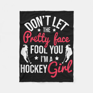 Pretty Face Fool You Hockey Meisje - Veldhockey Sp Fleece Deken