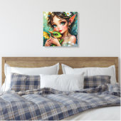 Pretty  Fairy and Dragon Themed Girl's   Canvas Afdruk (Insitu (Slaapkamer))